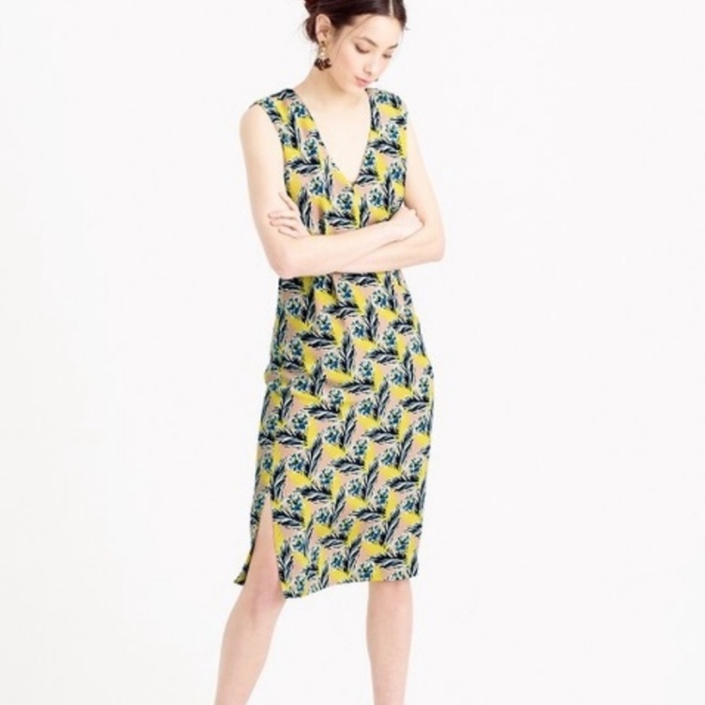J. Crew 100% Silk Careerwear Midi Dress